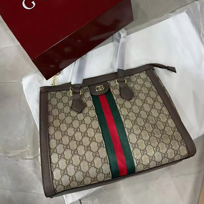 Heritage Stripe Luxury Tote Bag with Box