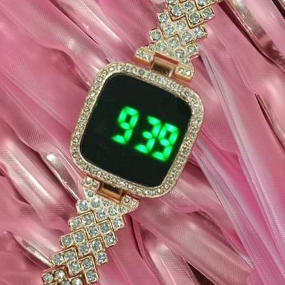 Diamond Style Digital Bracelet Watch