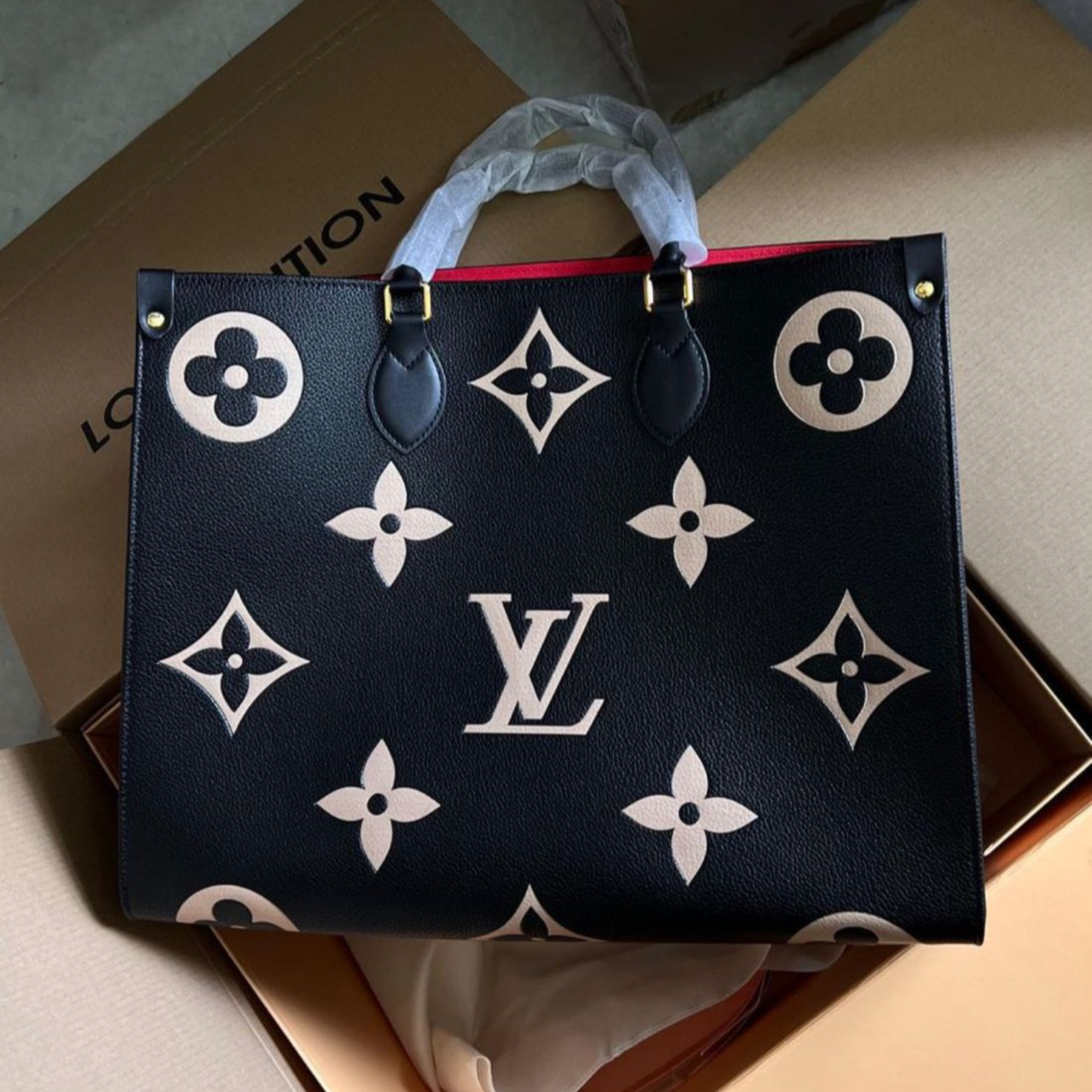 Premium Oversized Monogram Tote Bag with Box