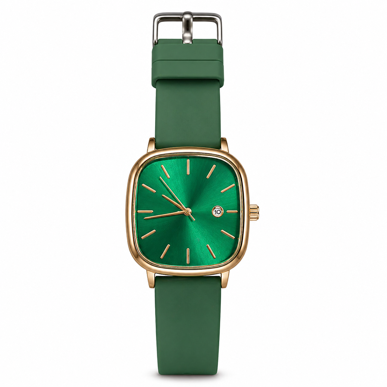 Elegant Green Dial Square Watch