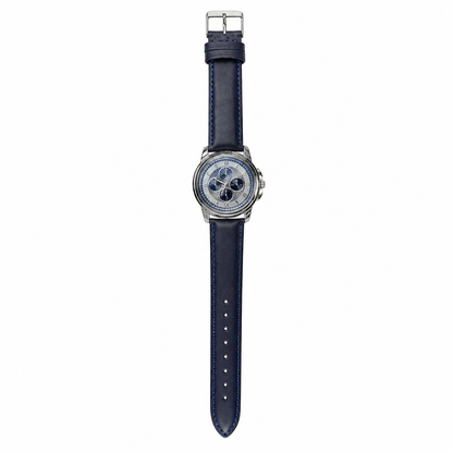 Classic Blue Leather Chronograph Watch