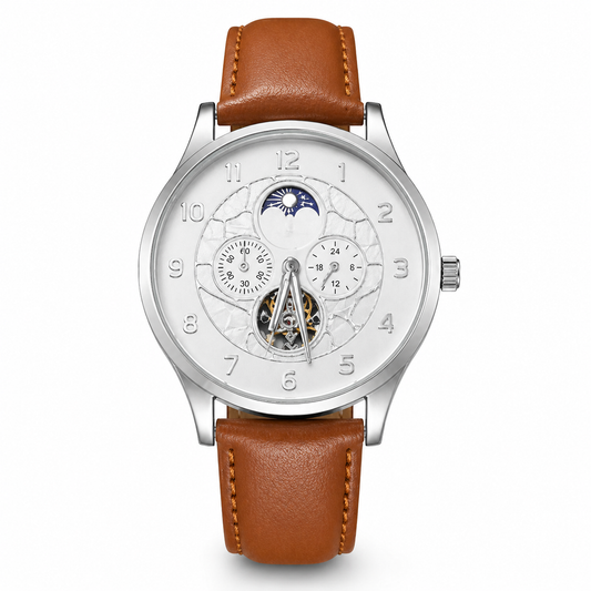Classic Brown Leather Strap Watch