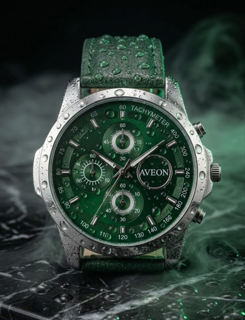 AVEON Premium Green Chronograph Watch